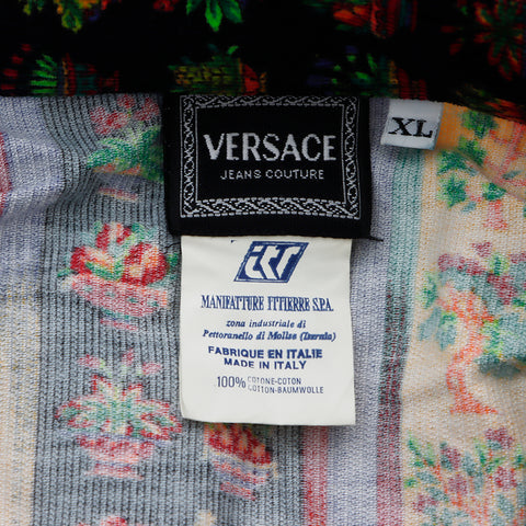 ヴェルサーチ VERSACE Size:XL　総柄 コーデュロイ 長袖シャツ マルチカラー WS5132