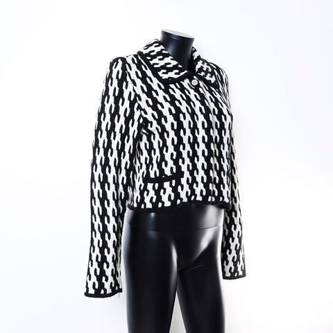 基督教迪奥大小：M全面图案夹克黑色白色WS5147