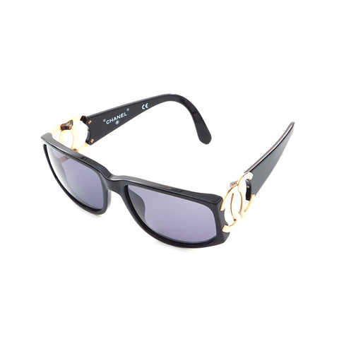 Chanel Coco Mark Gold Metal Sunglasses Other Accessories Black WS5175