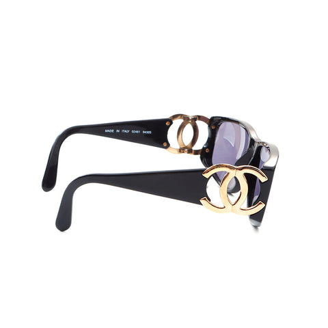 Chanel Coco Mark Gold Metal Sunglasses Other Accessories Black WS5175