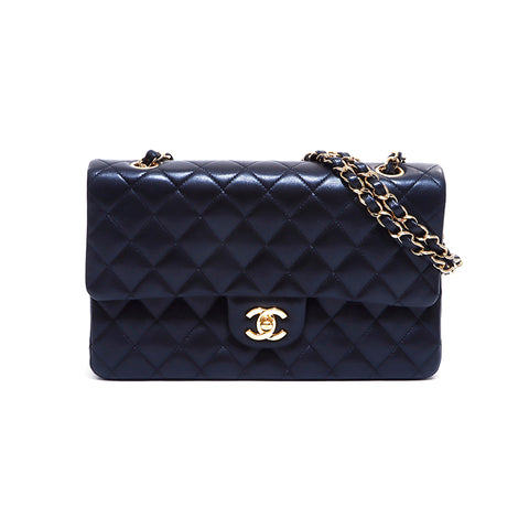 シャネル CHANEL ラムスキン ダブルフラップ チェーン ショルダーバッグ ブラック WS5179