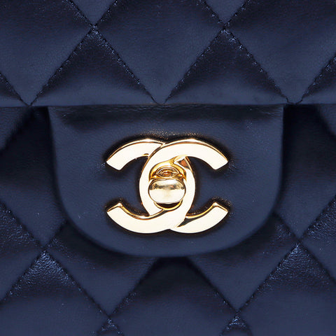 シャネル CHANEL ラムスキン ダブルフラップ チェーン ショルダーバッグ ブラック WS5179