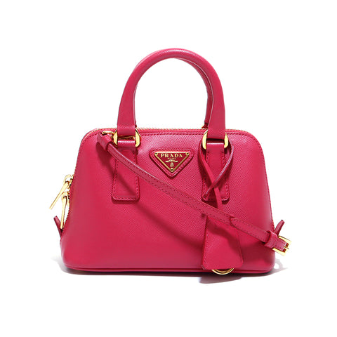 Prada迷你Saffiano皮革2way肩带粉红色WS5182