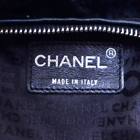 Chanel Coco Mark Fell Nr. 7 Umhängetasche Schwarz WS5204