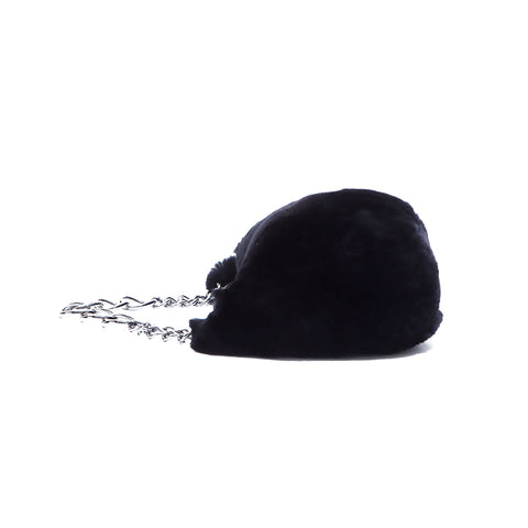 Chanel Coco Mark Fell Nr. 7 Umhängetasche Schwarz WS5204