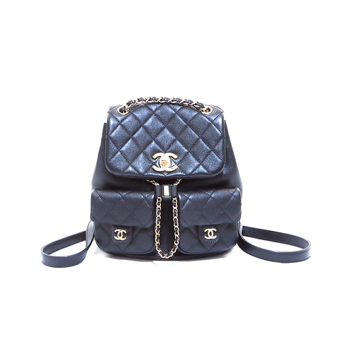 Chanel Lambskin Matelasse多口袋背包/黑色WS5216