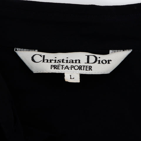 クリスチャンディオール Christian Dior 無地ブラウス L 長袖シャツ ブラック WS5231