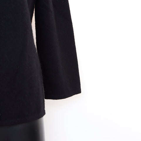 Céline en cachemire à manches courtes tricot m pull noir ws5232