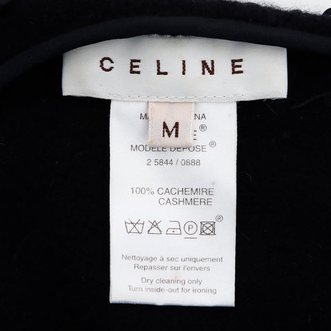 Céline en cachemire à manches courtes tricot m pull noir ws5232
