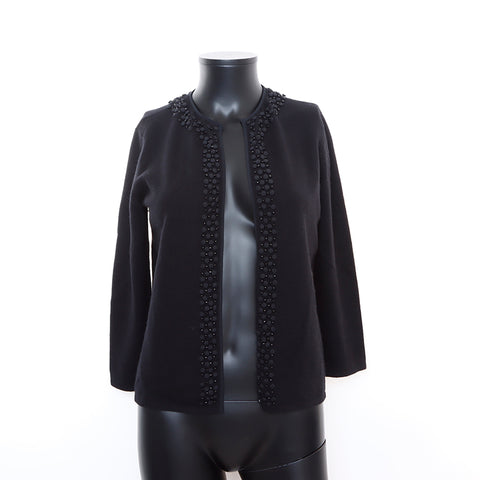 Céline en cachemire à manches courtes tricot m pull noir ws5232