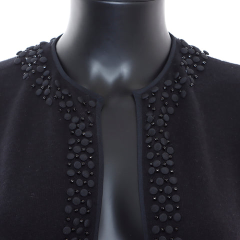 Céline en cachemire à manches courtes tricot m pull noir ws5232