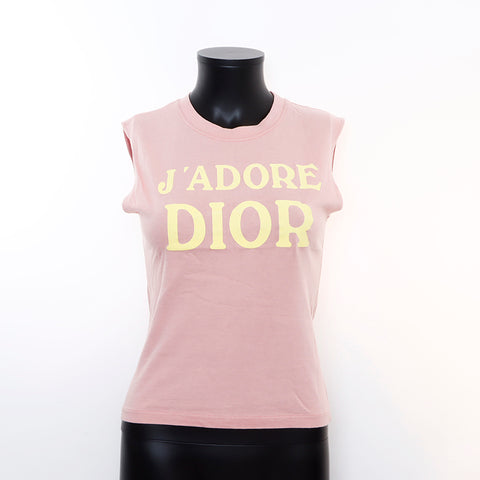 クリスチャンディオール Christian Dior タンクトップ ロゴ 38 半袖Ｔシャツ ピンク WS5234