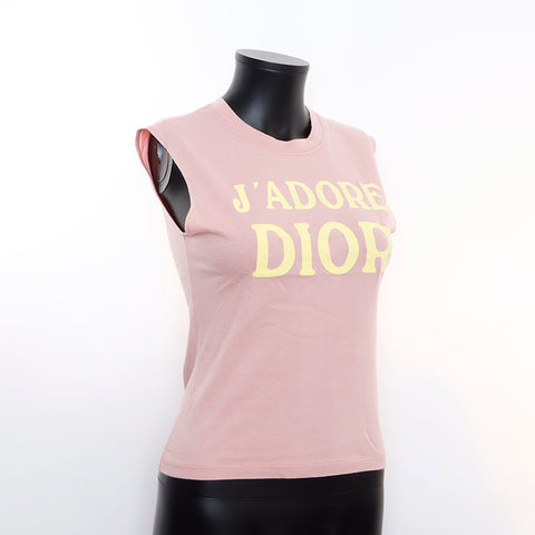 クリスチャンディオール Christian Dior タンクトップ ロゴ 38 半袖Ｔシャツ ピンク WS5234