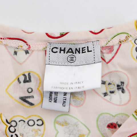 シャネル CHANEL 総柄 ノースリーブ ビスチェ 42 キャミソール ピンク WS5235