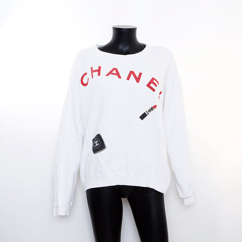 Chanel CHANEL logo sweatshirt white WS5237