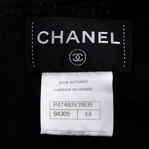 Chanel Coco Mark Button Short Sleeve Dress Black WS5248