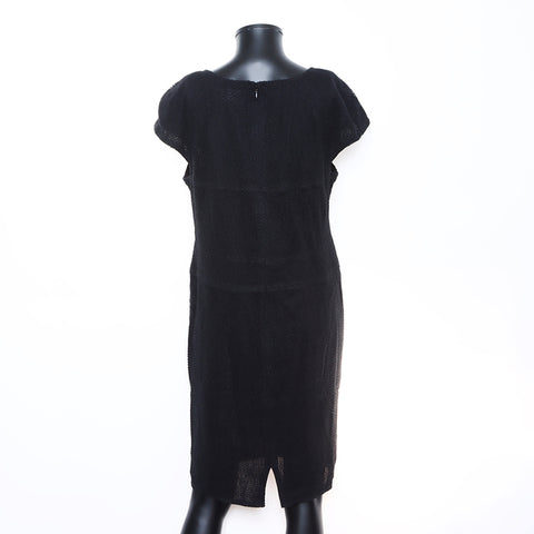 Chanel Coco Mark Button Short Sleeve Dress Black WS5248