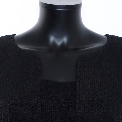 Chanel Coco Mark Button Short Sleeve Dress Black WS5248