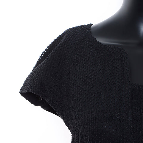 Chanel Coco Mark Button Short Sleeve Dress Black WS5248