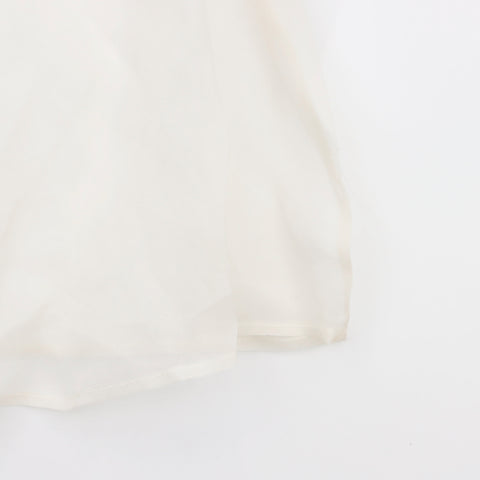 Miu Miu Rhinestone Mesh Long sleeve shirt beige WS5249