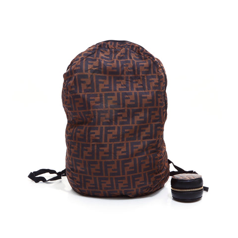 Fendi Zucca可包装的生态包背包/落日棕色WS5281