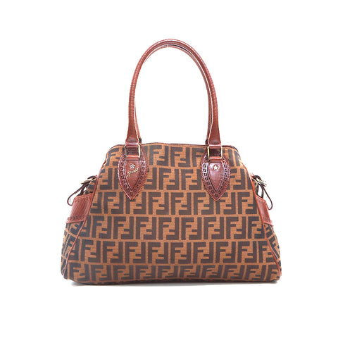 Fendi Zucca手提包棕色WS5290