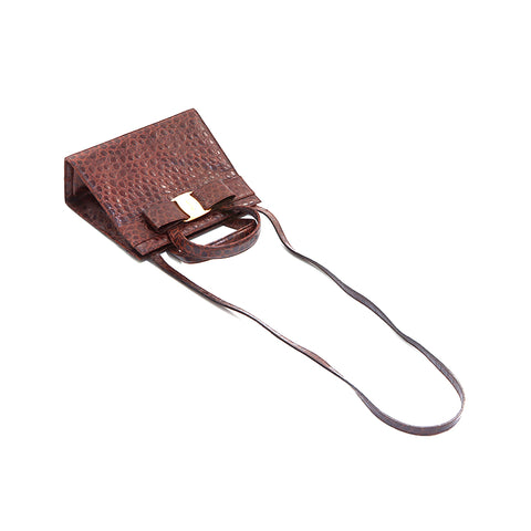 Salvatore Ferragamo Vara浮雕2Way手提包棕色WS5291