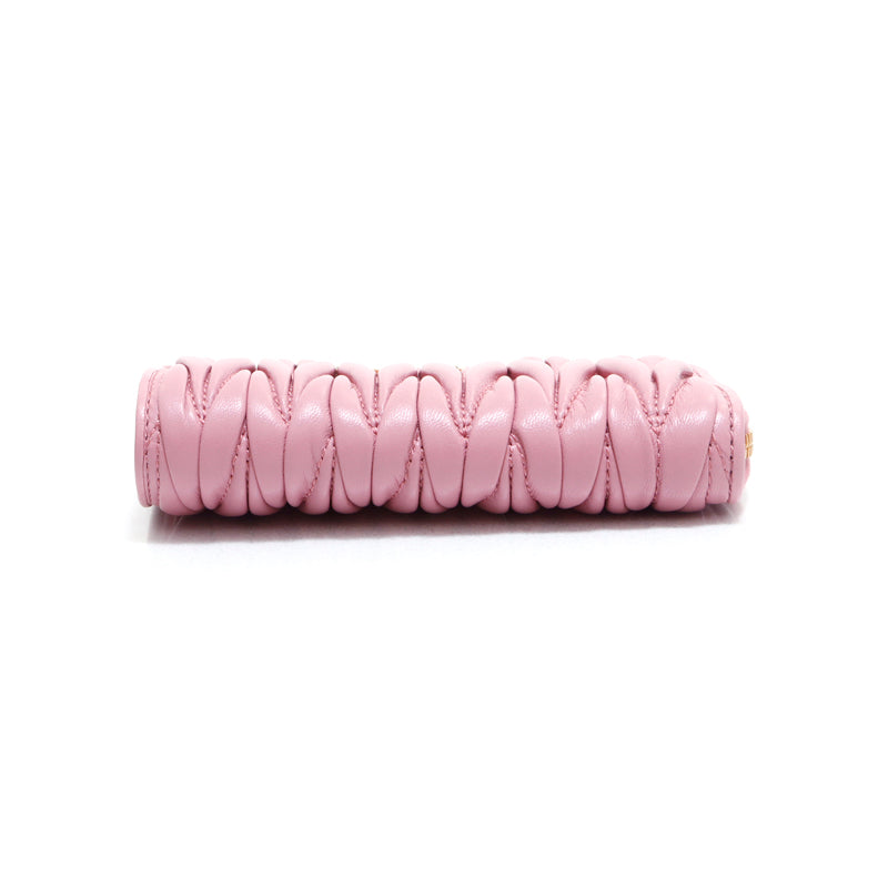 Miu Miu Miu Mini Pouch with Key Ring Coin Case Pink WS5304