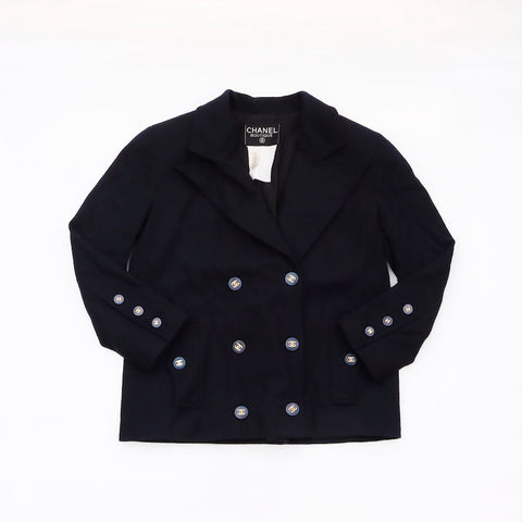 Chanel Wool Jacket Navy WS5320