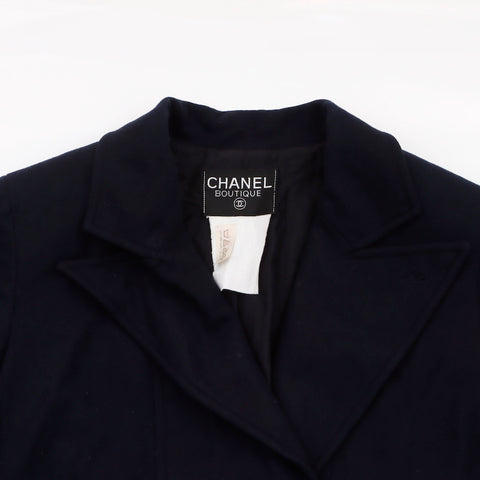 シャネル CHANEL ウール ジャケット ネイビー WS5320