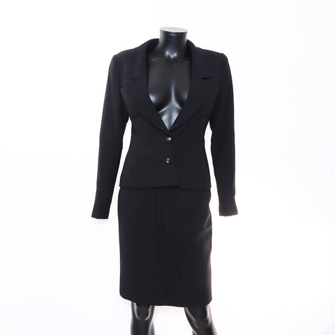 Chanel Jacket x Skirt Suit Black WS5324