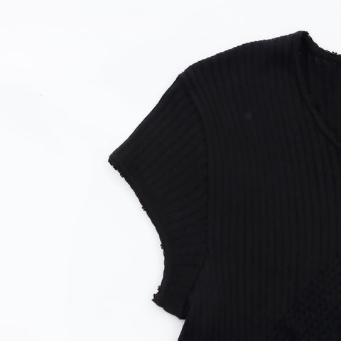 Chanel Chanel 04P Taille du tricot: 46 T-shirt à manches courtes Navy WS5327