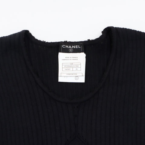 シャネル CHANEL 04P ニット Size:46 半袖Ｔシャツ ネイビー WS5327