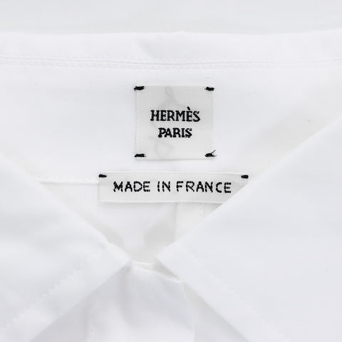 エルメス HERMES シャツ ロゴ シンプル Size 40 ワンピース ホワイト WS5340