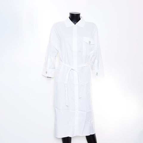 hermes shirt dress NEW Hermes Straight dress with embroidered pocket black size 38 100% cotton
