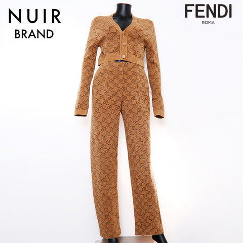 フェンディ FENDI ニット 総柄ロゴ Size 42 セットアップ ブラウン WS5344 – NUIR VINTAGE