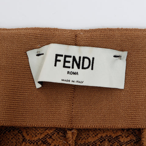 フェンディ FENDI ニット 総柄ロゴ Size 42 セットアップ ブラウン WS5344