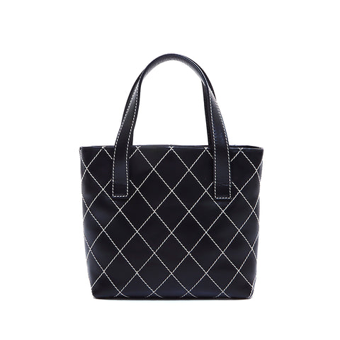 Chanel Chanel Nr. 7 Wildstich Leder Handtasche Schwarz WS5349