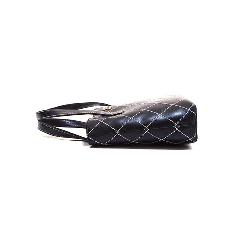 Chanel Chanel Nr. 7 Wildstich Leder Handtasche Schwarz WS5349