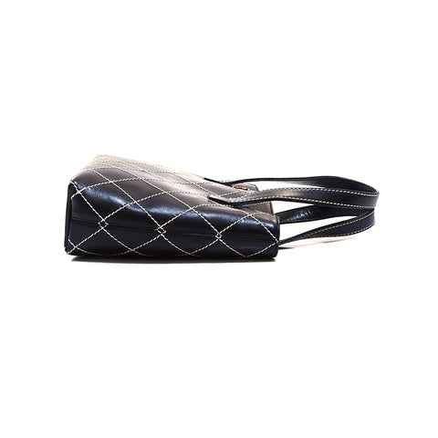 Chanel Chanel Nr. 7 Wildstich Leder Handtasche Schwarz WS5349