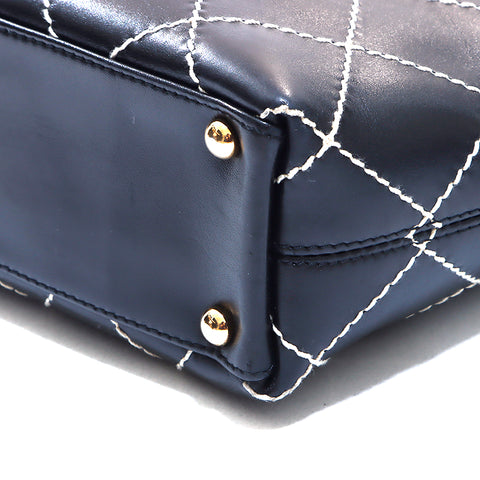 Chanel Chanel Nr. 7 Wildstich Leder Handtasche Schwarz WS5349