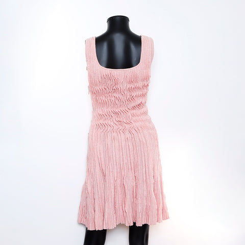 chanel pink dress Chanel Size 34 Pleated Sleeveless Dress Pink WS5356 – NUIR VINTAGE