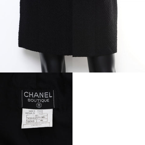 Chanel CHANEL Size 46 Tweed P05924V04386 Logo Setup Black WS5357