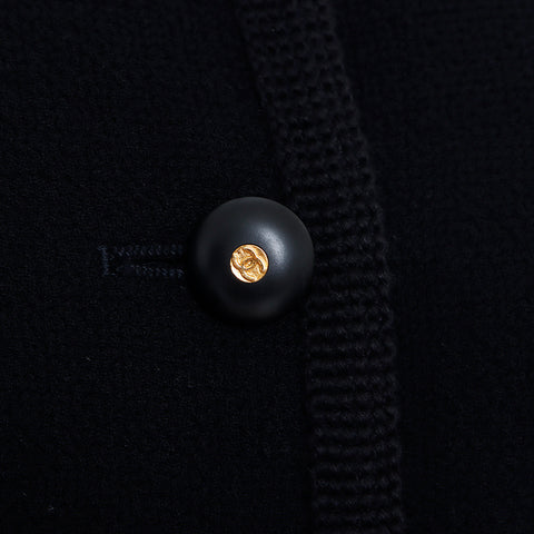 Chanel Tweed Size 40 Suit Setup Black WS5359