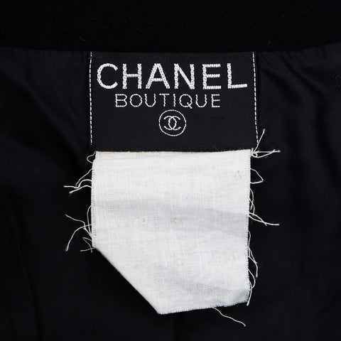 Chanel Tweed Size 40 Suit Setup Black WS5359