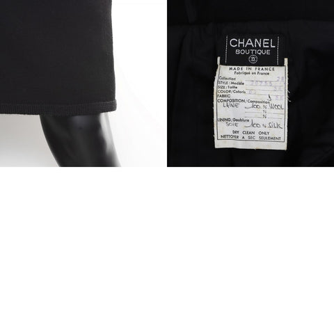 Chanel Tweed Size 40 Suit Setup Black WS5359