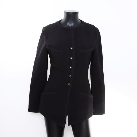 Chanel Tweed Size 40 Suit Setup Black WS5359