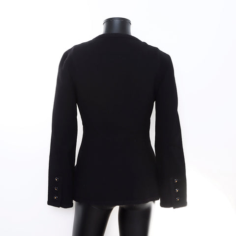 Chanel Tweed Size 40 Suit Setup Black WS5359