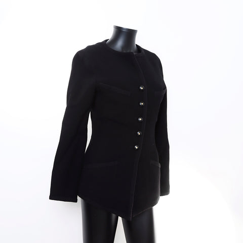 Chanel Tweed Size 40 Suit Setup Black WS5359