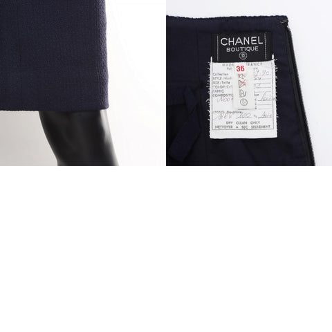 Chanel size 36 tweed coco mark button set up black WS5371